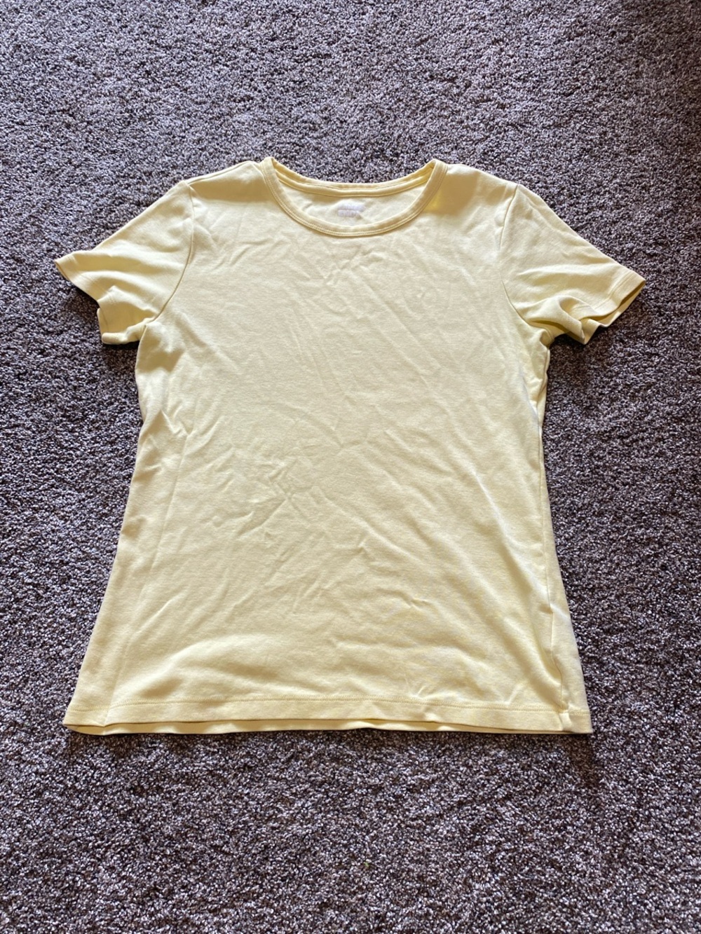 Lands' End Women's Short Sleeve Crewneck Tee - Pale Yellow